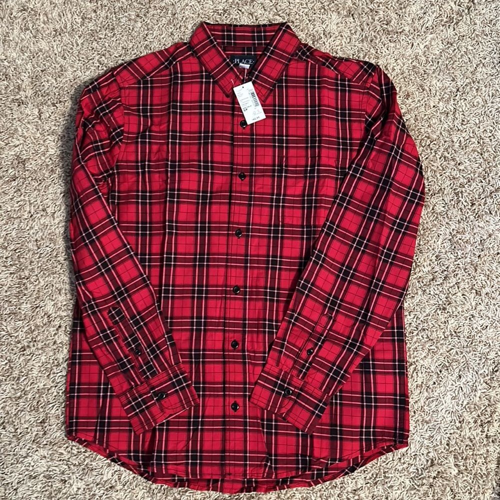 NWT- Place - Men’s Tartan Button Down - Size S